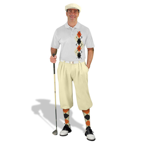 Golf Knickers Argyle Paradise Outfit QQQQ - Natural/Black/Orange