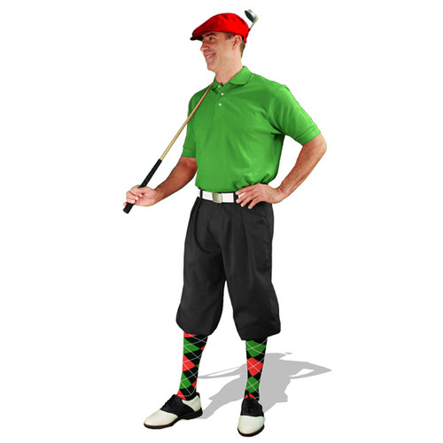 Mens Black, Lime & Red Golf Outfit