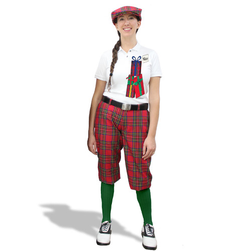 Ladies Christmas Royal Stewart Plaid Golf Knickers Outfit Nice