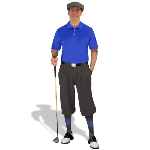 Mens Charcoal, Royal & Black Golf Outfit