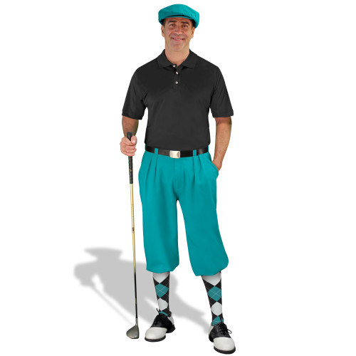 Mens Teal and Black Golf Outfit