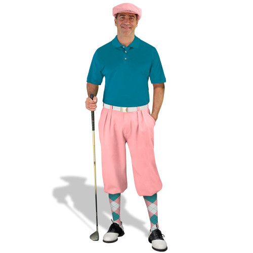 Mens Pink and Teal Golf Outfit