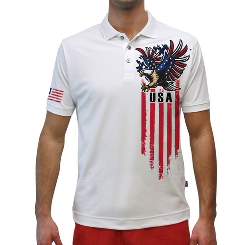 Mens USA Patriot Heroes Golf Shirt - American Eagle