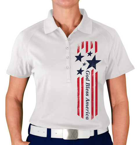 Ladies USA Homeland Golf Shirt - God Bless America