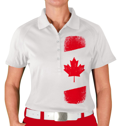 Ladies Canadian Homeland Golf Shirts - Canadian Flag