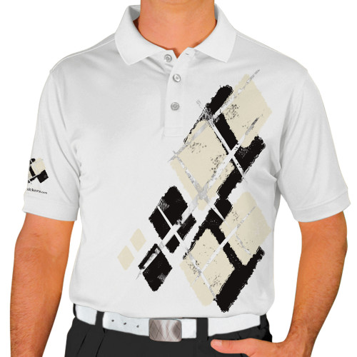 Mens Argyle Utopia Golf Shirt - BBB: Black/Natural