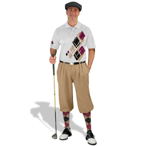 Golf Knickers Argyle Utopia Outfit HHH - Khaki/Black/Maroon