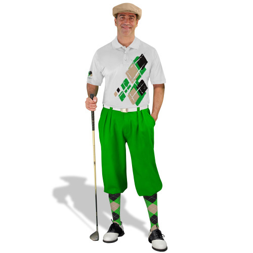 Golf Knickers Argyle Utopia Outfit MMM - Lime/Khaki/Black