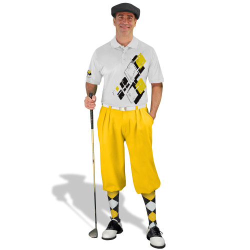 Golf Knickers Argyle Utopia Outfit NNNN - Black/Yellow/White