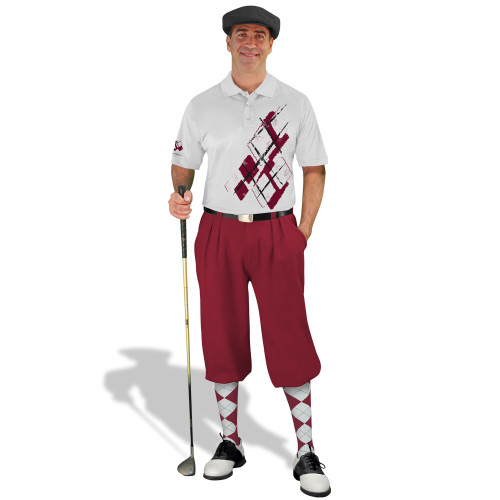 Golf Knickers Argyle Utopia Outfit P - Maroon/White
