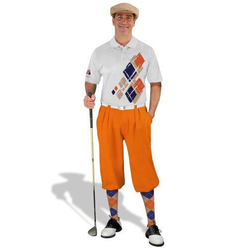 Golf Knickers Argyle Utopia Outfit PP - Khaki/Orange/Navy