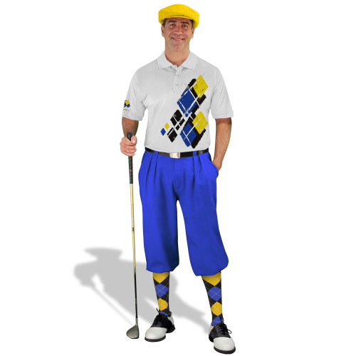 Golf Knickers Argyle Utopia Outfit SSSS - Black/Royal/Yellow
