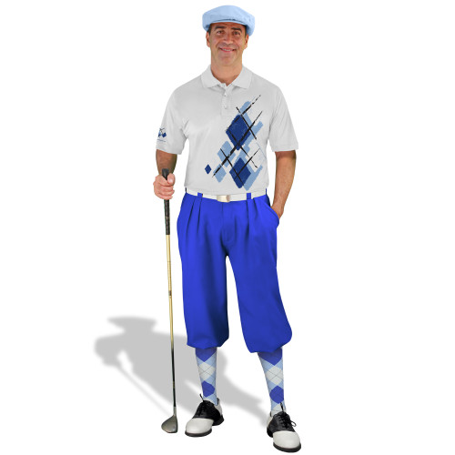 Golf Knickers Argyle Utopia Outfit UUU - Light Blue/Royal/White