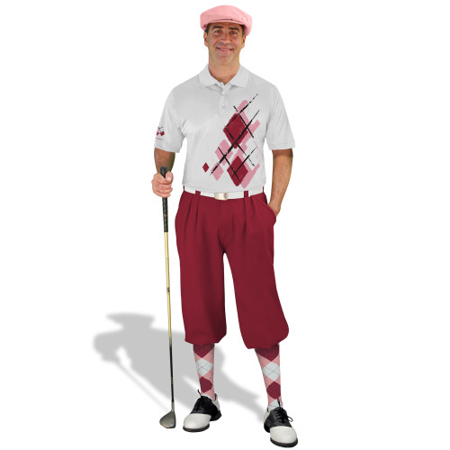 Golf Knickers Argyle Utopia Outfit VVV - Pink/Maroon/White