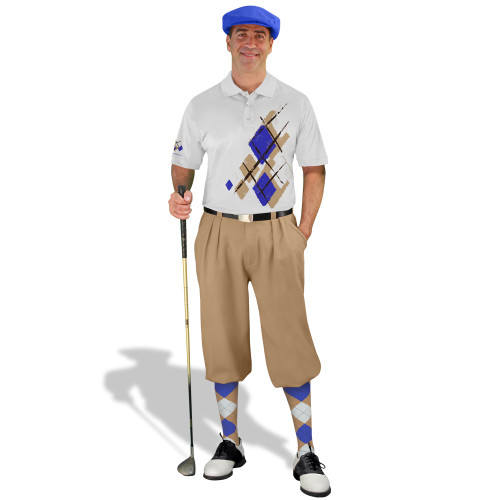 Golf Knickers Argyle Utopia Outfit WWWW - Khaki/Royal/White
