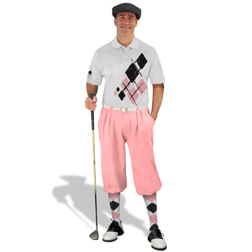 Golf Knickers Argyle Utopia Outfit XXXX - White/Pink/Black