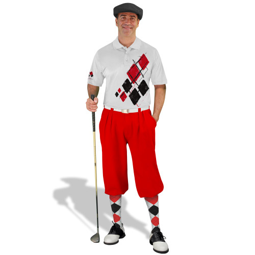 Golf Knickers Argyle Utopia Outfit ZZZZ - White/Black/Red