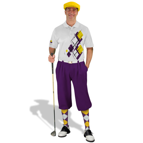 Golf Knickers Argyle Utopia Outfit 5Q - Purple/Yellow/White