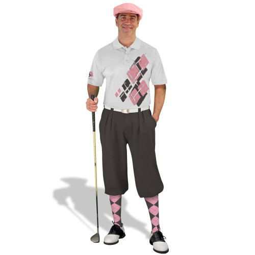 Golf Knickers Argyle Utopia Outfit 6A - Charcoal/Pink