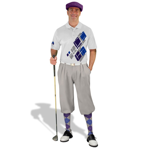 Golf Knickers Argyle Utopia Outfit 6E - Taupe/Purple/Royal