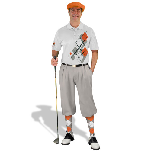 Golf Knickers Argyle Utopia Outfit 6X - Taupe/Orange/White