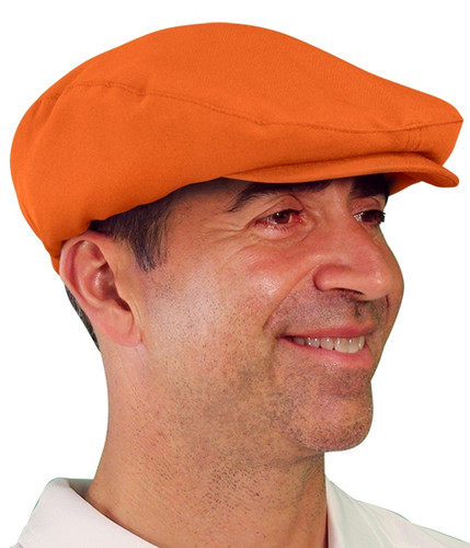 Mens Outdoor Sports Orange Microfiber Golf Cap Side