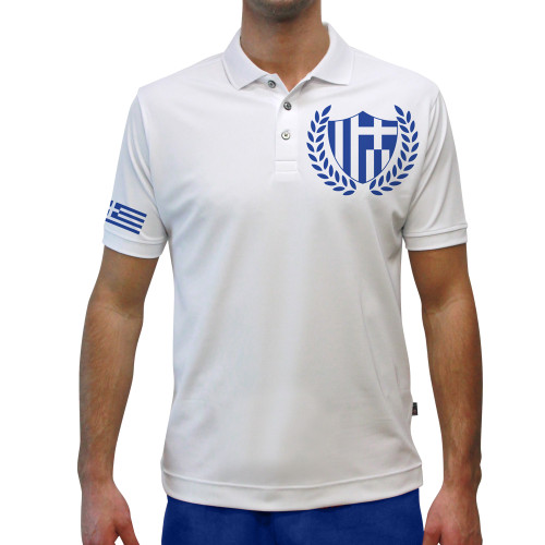 Mens Greek Patriot Heroes Golf Shirt - Badge