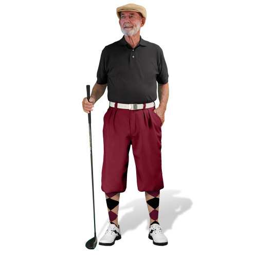 Golf Knickers - Mens Maroon Multiselect Outfit