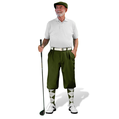 Golf Knickers - Mens Olive Multiselect Outfit