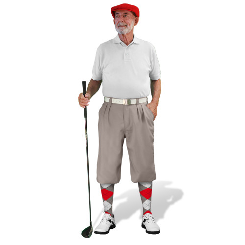 Golf Knickers - Mens Taupe Multiselect Outfit