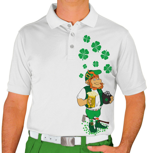 Mens St. Patrick's Day Leprechaun Golf Shirt