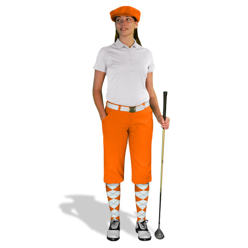 Golf Knickers - Ladies Orange Multiselect Outfit