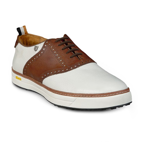 Mens Leather White & Brown Allen Edmonds Golf Shoes