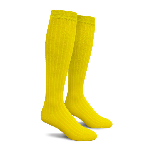 Mens Over the Calf Solid Socks Yellow