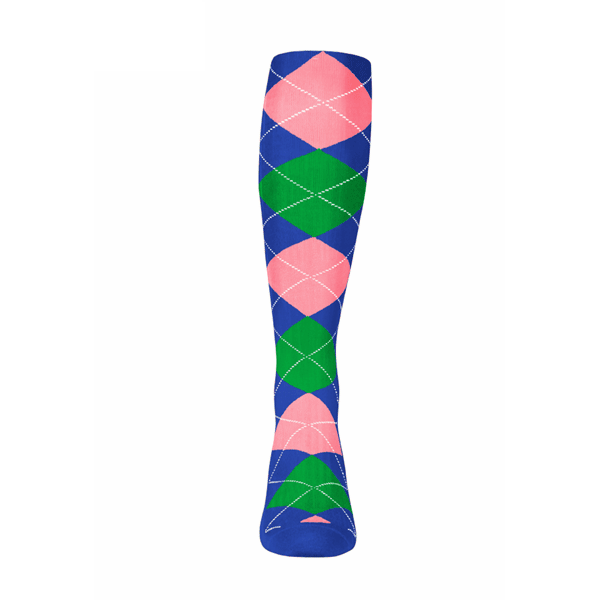 Cashmere Argyle Sock in Charcoal Heather with Pink and Burgundy main image 0
