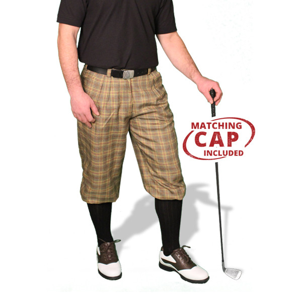 Mens Cotton Plaid Golf Knickers Par 5