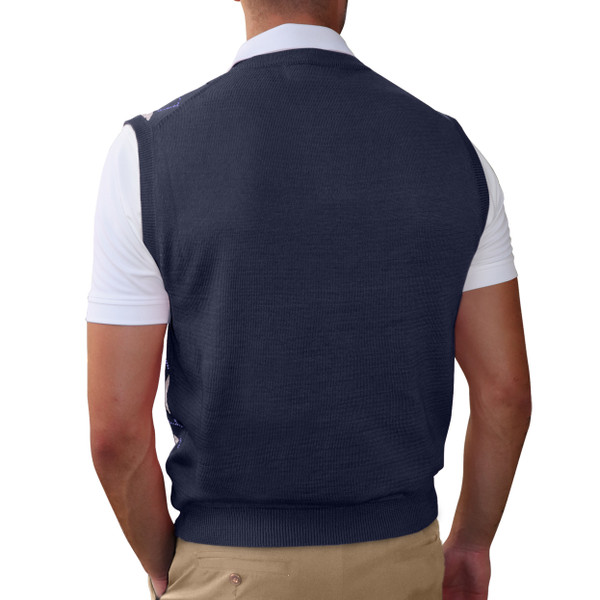 Argyle Sweater Vest - Signature Series - Mens Orange and Navy