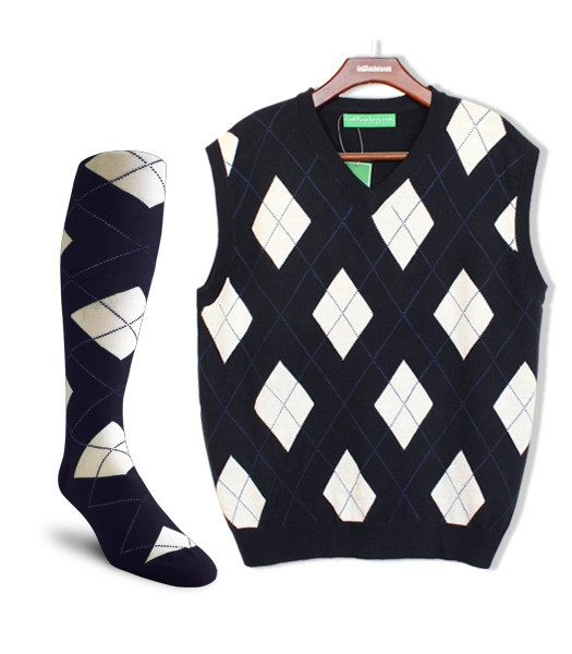 Argyle Sweater Vest & Socks - Signature Series - Mens NY/WH