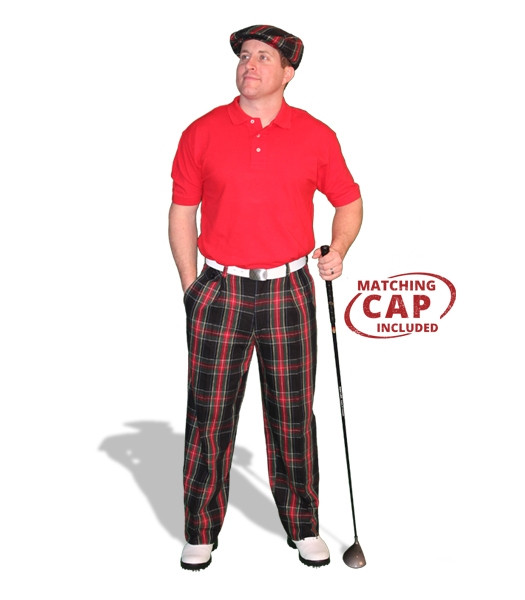 Red and Black Lumberjack Buffalo Plaid Pants for Men | ReadyGOLF