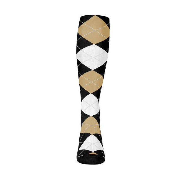 Argyle Golf Socks Royal/Black/White Ladies