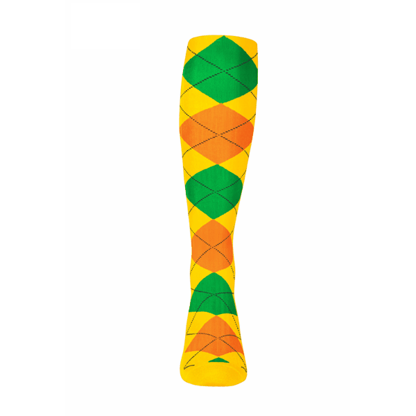 Argyle Golf Socks Royal/Yellow Mens