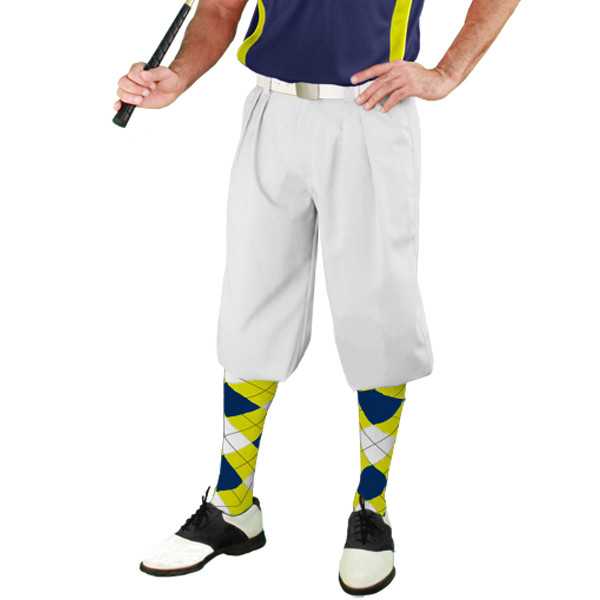 Golf Knickers Mens Yellow, Black & White Golf Outfit