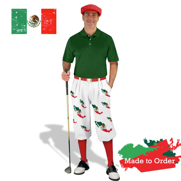 Mens Mexico Homeland Country Shape Golf Knickers Outfit