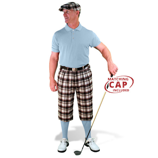 Mens Mojave & Light Blue Golf Outfit