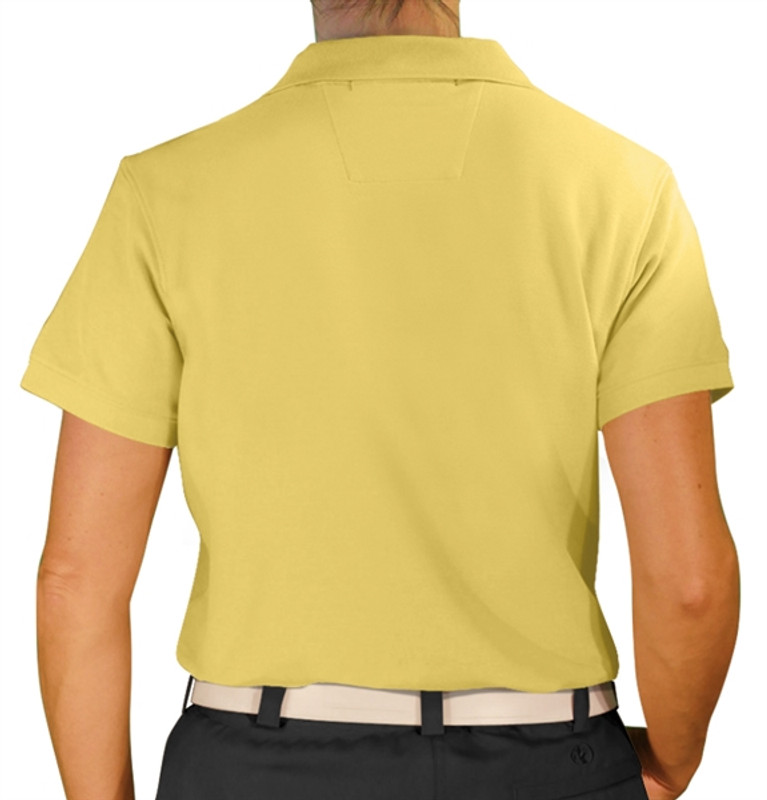 Ladies Sport Clubhouse Cotton Solid Butter Golf Shirt Back