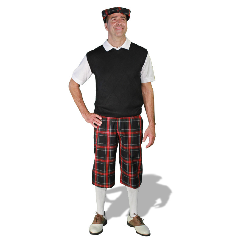 Golf Outfit - Mens Black Stewart & Black Sweater 1