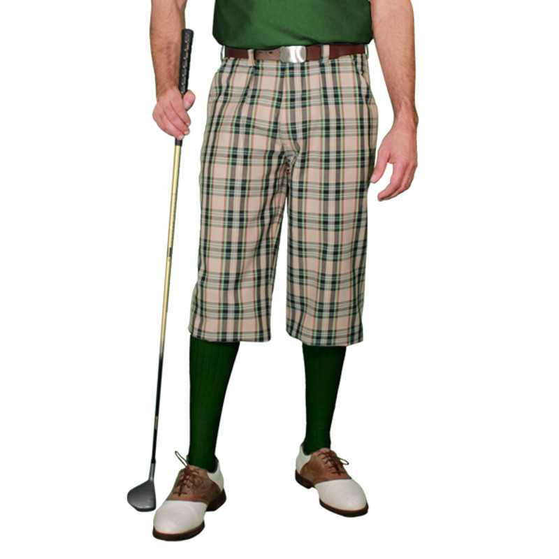Golf Outfit - Mens Khaki Stewart & Dark Green