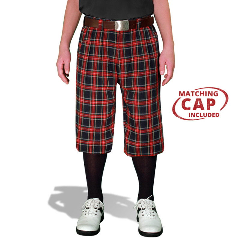 Youth Outdoor Sports Navy Stewart Plaid Golf Knickers Front