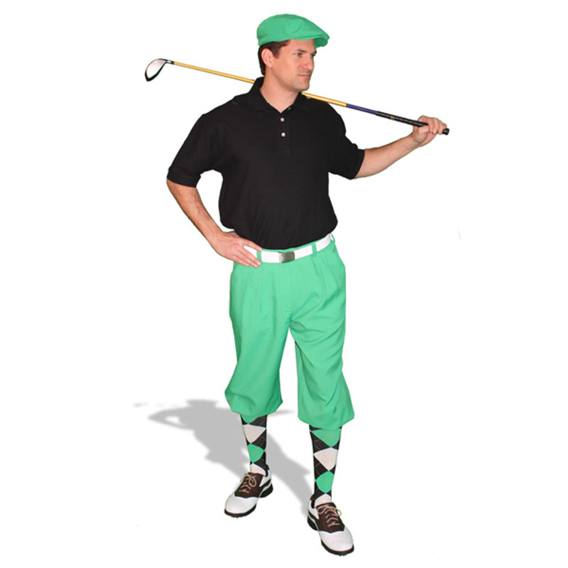 Mens Lime, Black & White Golf Outfit