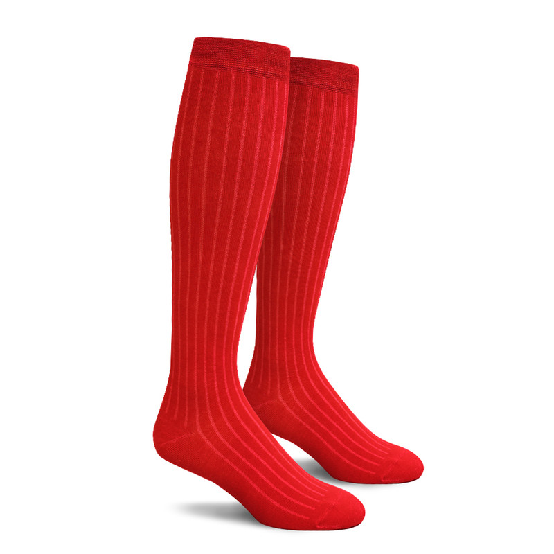 Youth Over the Calf Solid Socks Red